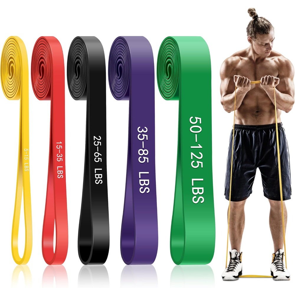 Pull Up Assist Band - สายรัดช่วยดึงข้อศอก, สายรัดออกกำลังกาย 5 ระดับความต้านทาน, สายรัดดึงข้อศอกสำหรับผู้ชายและผู้หญิง, สายรัดออกกำลังกายสำหรับทั้งร่างกาย