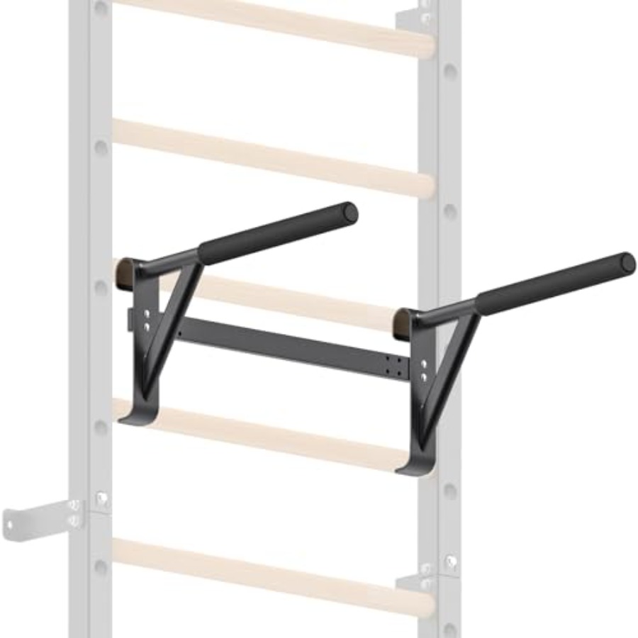 Pull Up Bar Grip - บาร์โหนติดผนังสำหรับยิมนาสติก 2x2 แบบสวีเดน พร้อมที่จับไม้เนื้อแข็ง 1 รู