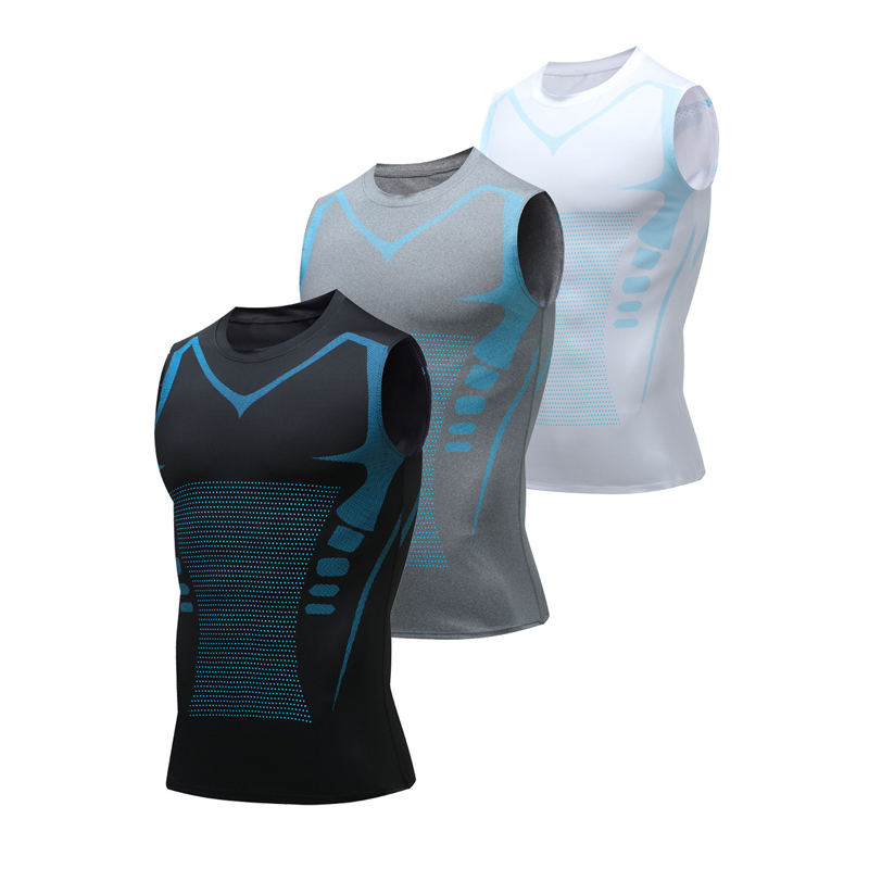 Crossfit Vest - การบีบอัด Tank Top Men Gym เสื้อแขนกุด