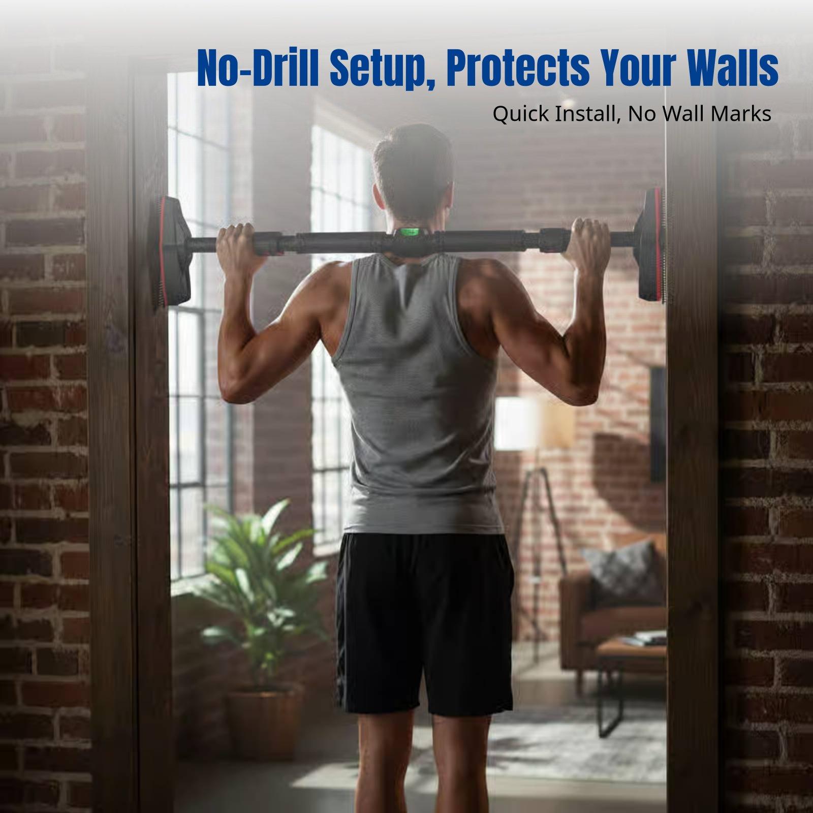 Pull Up Bar Grip - บาร์ดึงข้อแบบติดตั้งกับกรอบประตู แข็งแรงทนทาน ผลิตจากเหล็กคาร์บอน พร้อมระบบล็อก 5 ระดับ